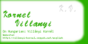 kornel villanyi business card